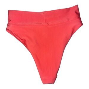 Vibrant Coral High-Waisted Bikini Bottom